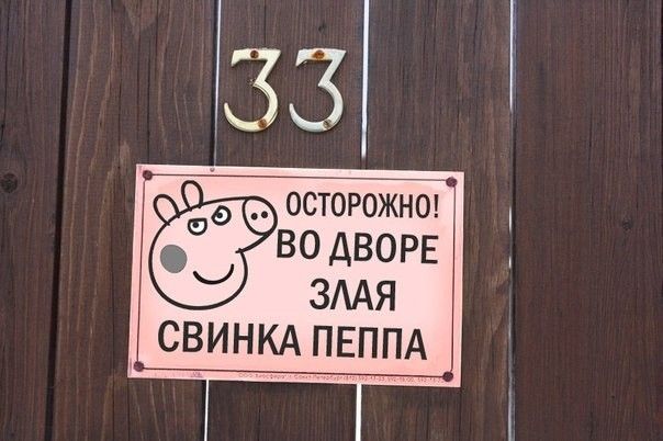 осторожны ВО ДВОРЕ ЗААЯ СВИНКА ПЕППА
