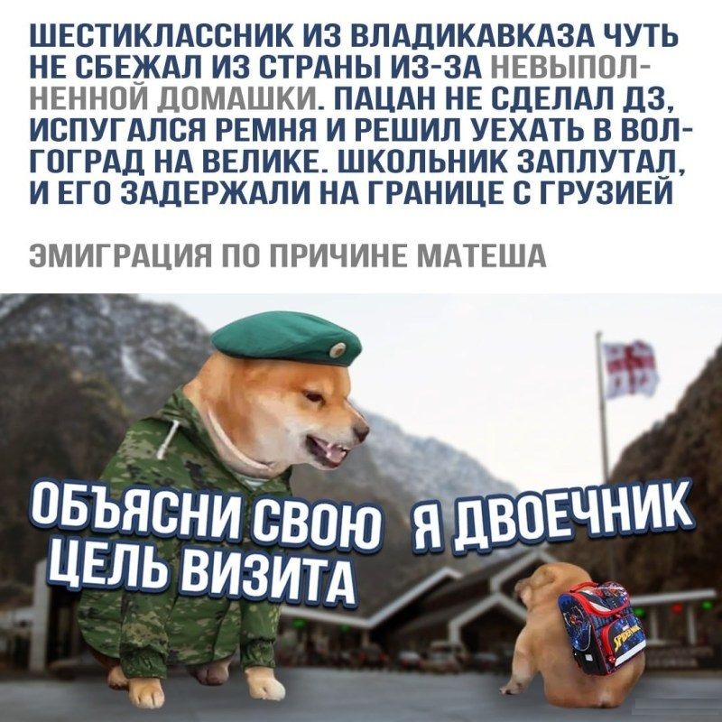 ШЕСТИКПАССНИК ИЗ ВПАДИКАВКАЗА ЧУТЬ НЕ СБЕЖАП ИЗ СТРАНЫ ИЗАЗА НЕВЫППП НЕННПИ ДЦМАШКИ ПАЦАН НЕ СДЕЛАЛ ЦЗ ИБПУГАЛСП РЕМНП И РЕШИП УЕХАТЬ В ВПП ГПГРАЦ НА ВЕПИКЕ ШКППЬНИК ЗАППУТАД И ЕГП ЗАЛЕРЖАЛИ НА ГРАНИЦЕ С ГРУЗИЕИ ЭМИГРАЦИЯ ПП ПРИЧИНЕ МАТЕША