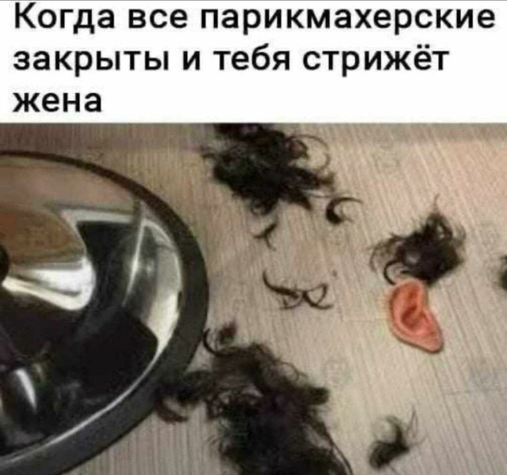 Когда все парикмахерские закрыты и тебя стрижёт жена