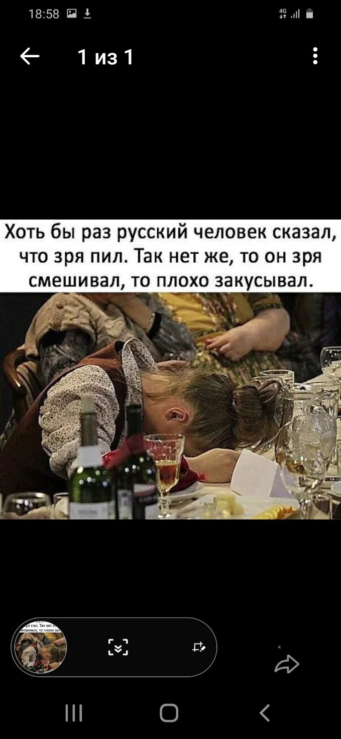 1858 П Е И 1из1 Хоть бы раз русский человек сказал что зря пил Так нет же то он зря О