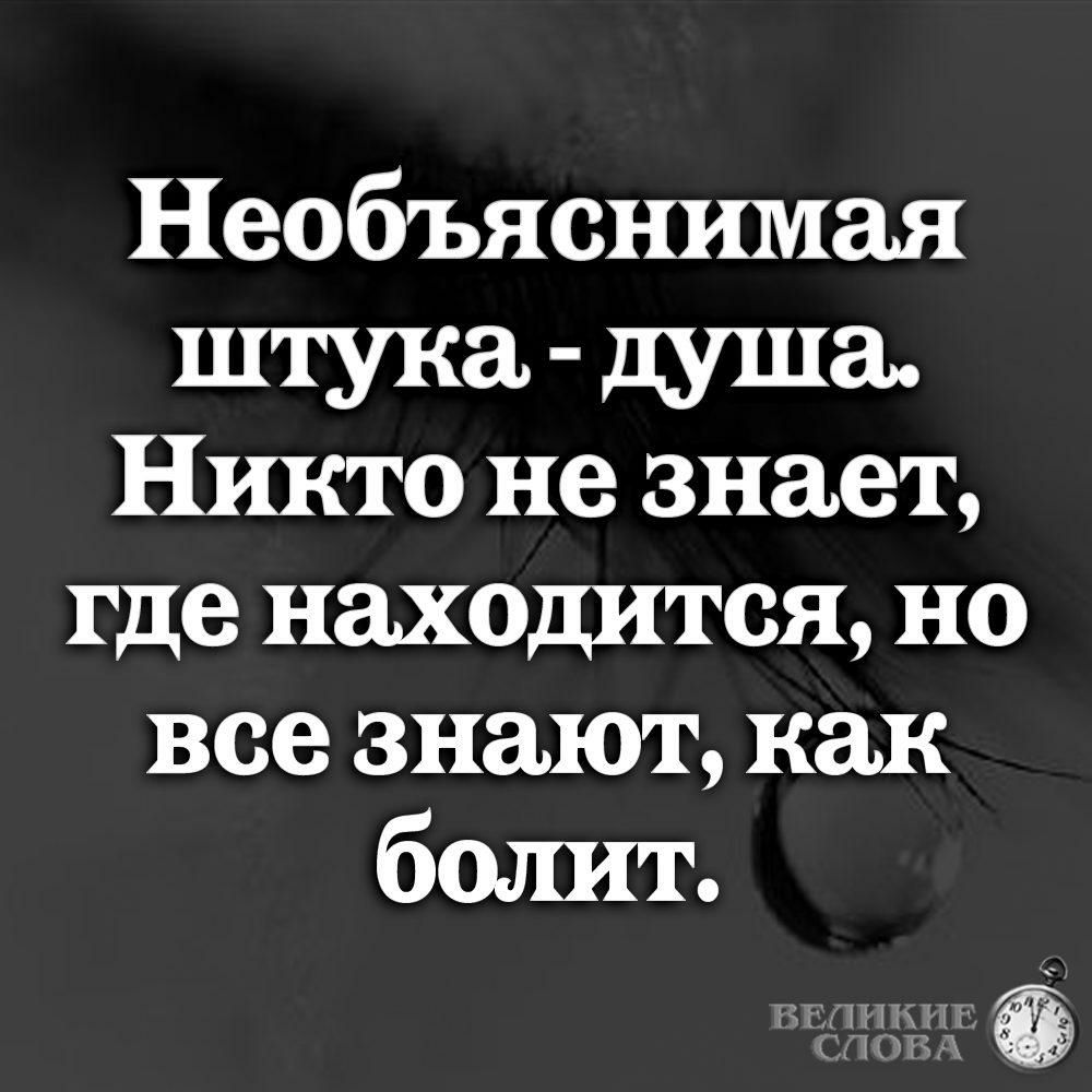 Необъяснимая штука душа никто не знает где находится но все знают как болит картинки