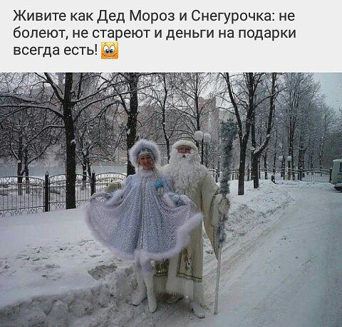 Живите как Дед Мороз и Снегурочка не болеют не стареют и деньги на подарки всегда есть 34