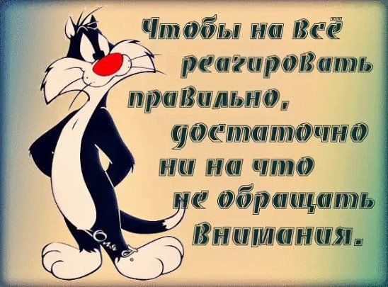 _Чтобы на Всё реагировать праВильно достаточно ни на что обращать Внитания