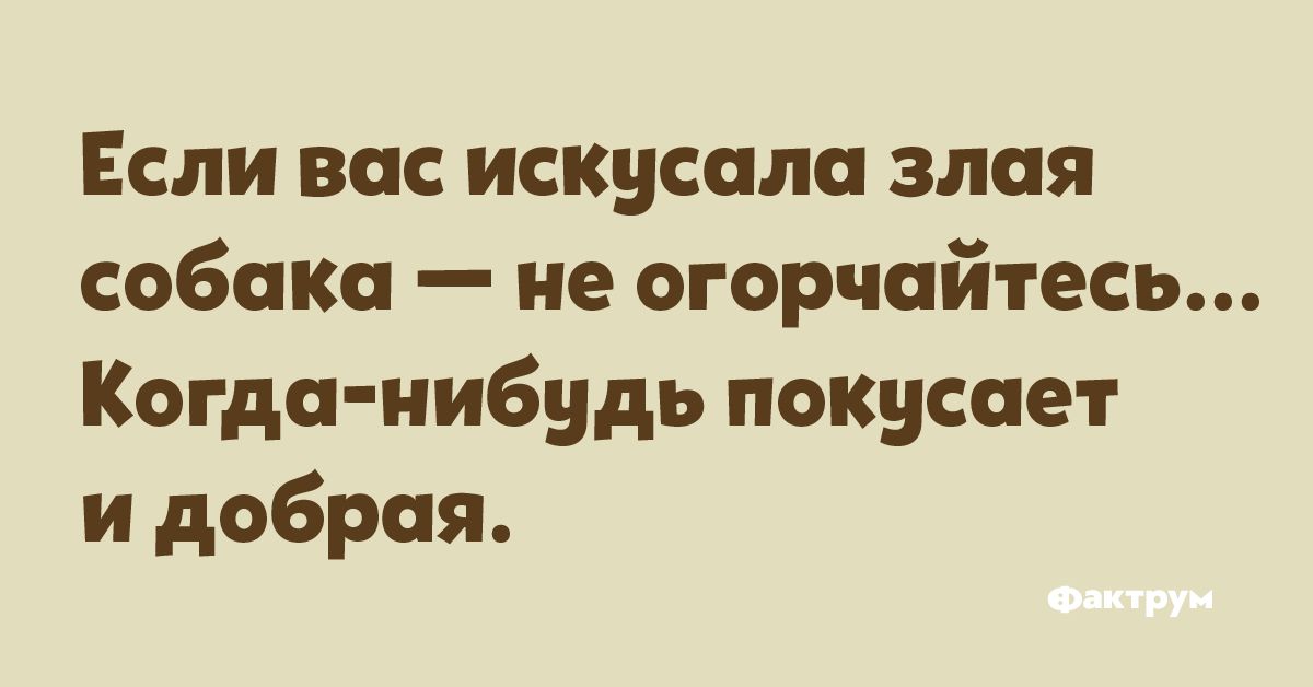 Если вас искусст злая собака не огорчайтесь Когда нибудь покуше г и добрая