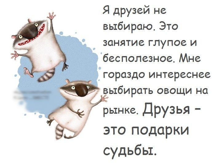 Я друзей не выбираю Это занятие глупое и бесполезног Мне гораздо интереснее выбирать овощи нц Ёынкв Друзья 93 это подарки судьбы