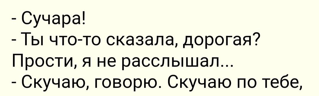 Сучара Ты что то сказала дорогая Прости я не расслышал Скучаю говорю Скучаю по тебе