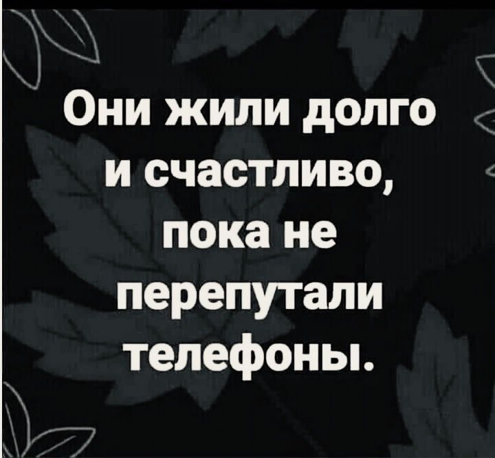 Они жили долго и счастливо пока не перепутали телефоны