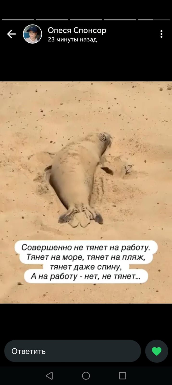 Совершенно не тянет на работу. Тянет на море, тянет на пляж, тянет даже спину, А на работу - нет, не тянет...