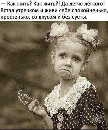 Как жить Как жить Да легче лёгкого Встал утречком и живи себе спокойненько простенько со вкусом и без суеты