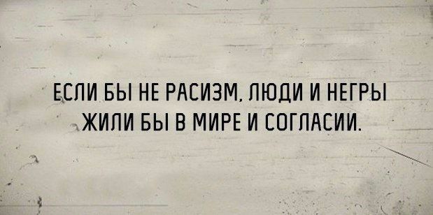 ЕСЛИ ВЫ НЕ РАСИЗМ ЛЮДИ И НЕГРЫ ЖИПИ БЫ В МИРЕ И СОГПАЕИИ