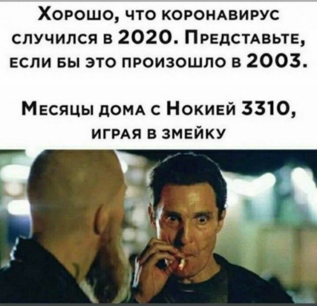 Хорошо что коромвирус случился в 2020 ПРЕДСТАБЬТЕ если вы это произошло в 2003 Месяцы дети с Нокивй 3310 игмя в змейку