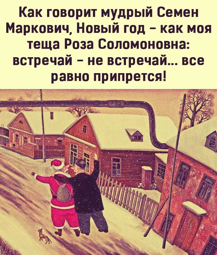 Как говорит мудрый Семен Маркович Новый год как моя теща Роза Соломоновна встречай не встречай все равно припрется