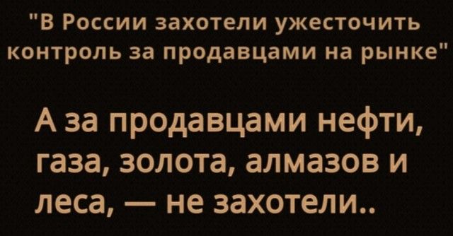 В России захотели ужесточить контроль за продавцами на рынке А за продавцами нефти газа золота алмазов и леса не захотели