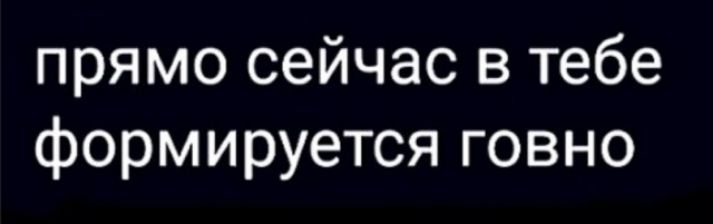 прямо сейчас в тебе формируется говно