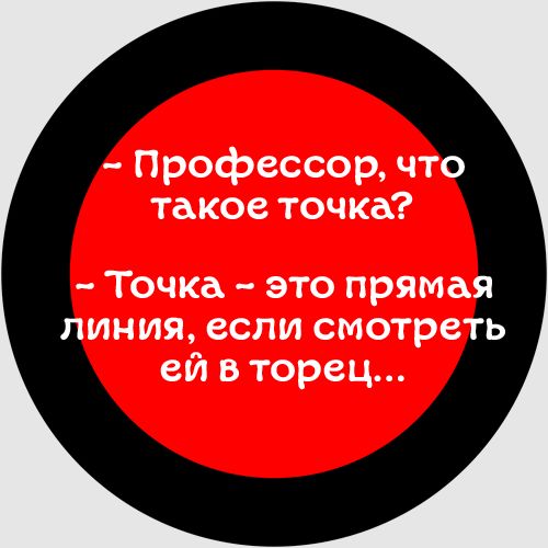 Профессор что такое точка Точка это прямая линия если смотреть ей в торец