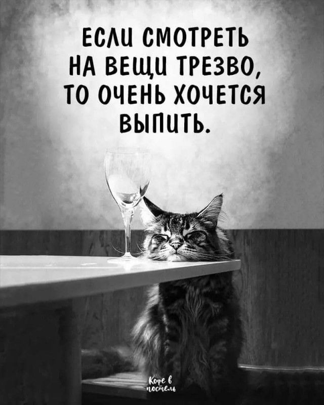 ЕСШ СМОТРЕТЬ НА ВЕЩЦ ТРЕЗВО ТО ОЧЕНЬ ХОЧЕТСЯ ВЫПЦТЬ