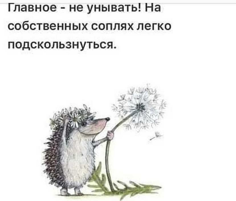 Главное не унывать На собственных соплях легко подскользнуться