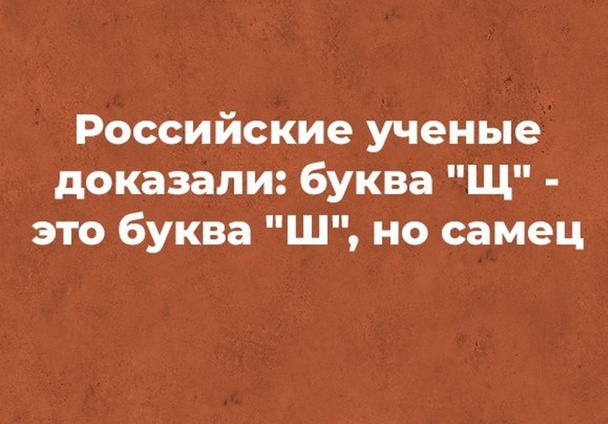 Российские ученые доказали буква Щ это буква Ш но самец