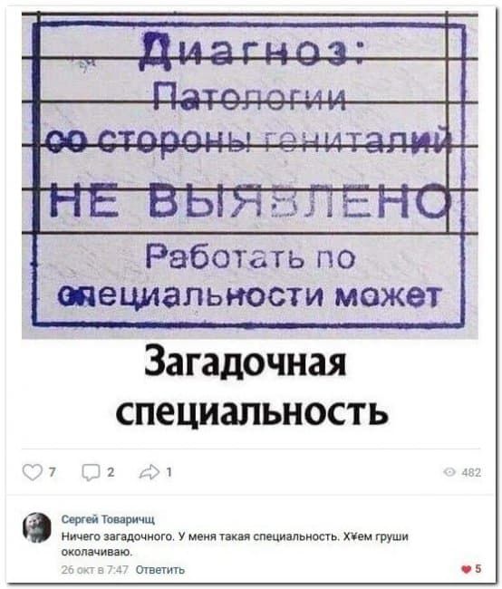 _ Работать по шеъшальности может Загадочная специальность 7 2 т Сергей Тппричщ ничнв ангадочиыв у меня специвпьишь нам груши пкипачиваю Ответить с 5