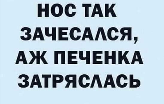 НОС ТАК ЗАЧ ЕСААСЯ АЖ П ЕЧ ЕН КА ЗАТРЯСААСЬ