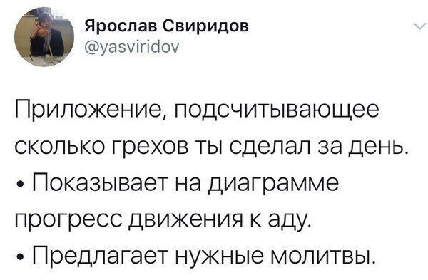 Ярослав Свиридов уазшпсіоу Приложение ПОДСЧИТЫВЭЮЩЭЕ СКОЛЬКО грехов ТЫ сделал 36 день ПОКЭЗЫВЭЭТ на диаграмме прогресс ДВИЖЕНИЯ К аду Предлагает НУЖНЫЕ МОЛИТВЫ