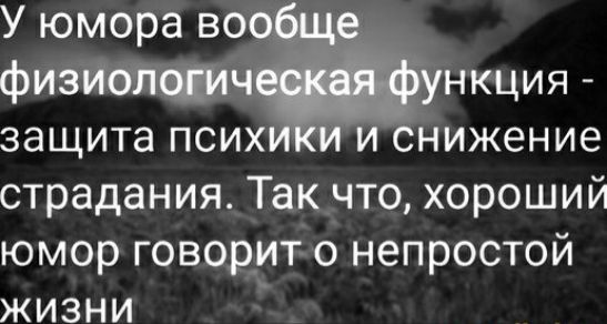 У юмора во физИбИя нкция защита псих и снижение страдания Так что хороший юмор говорит о непростой жизни