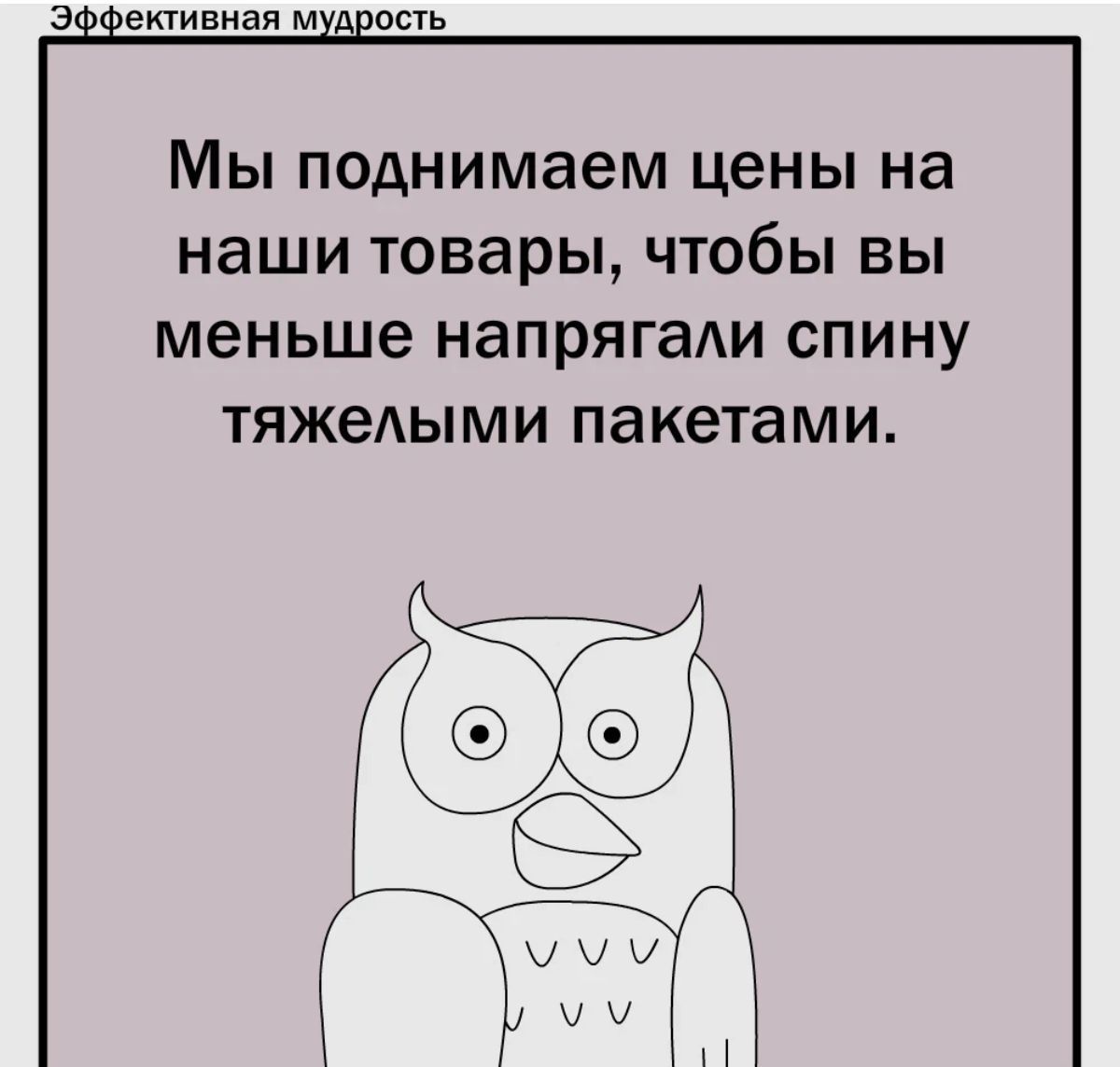 МЫ поднимаем ЦЕНЫ на наши Товары ЧТОбЫ ВЫ меньше напрягали СПИНУ тяжелыми пакетами