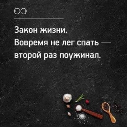 00 Закон жизни Вовремя не пег спать второй раз поужинал