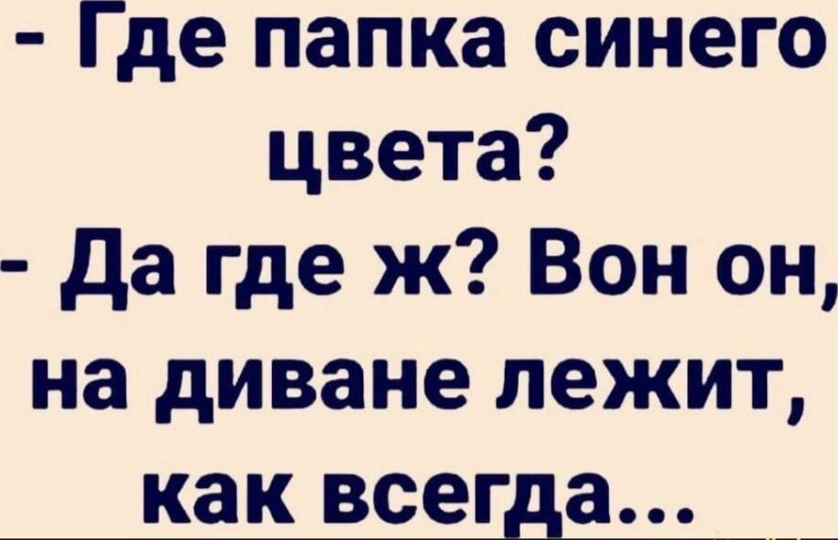 Где папка синего цвета да где ж Вон он на диване лежит как всегда __