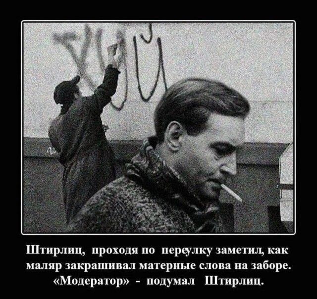 Штирлиц проходя па перчлку иметь как мр пир шипы матерные слови нп заборе Модер пр подумал Штирлиц