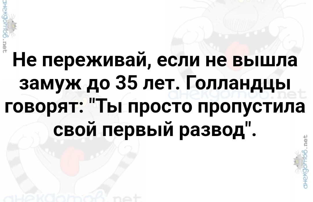 Не переживай если не вышла замуж до 35 лет Голландцы говорят Ты просто пропустила свой первый развод