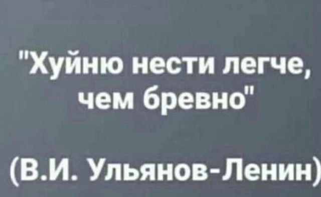 Хуйню нести легче чем бревно ВИ Ульянов Ленин