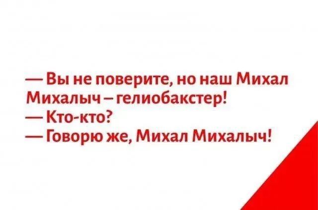 Вы не поверите но наш Михал Михалыч гелиобакстер Кто кто Говорю же Михал Михалыч