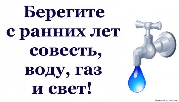 Берегите с ранних лет совесть воду газ и свет