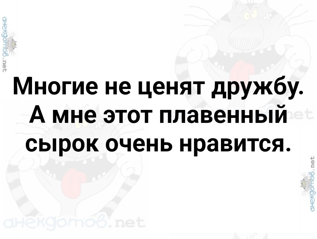 Многие не ценят дружбу А мне этот плавенный сырок очень нравится