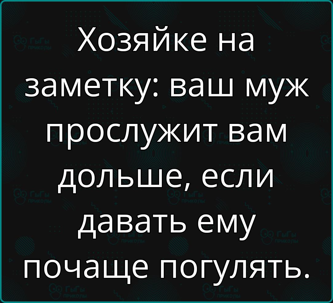 Хозяйке на заметку ваш муж прослужит вам дольше если давать ему почаще погулять