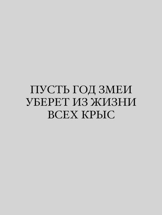 ПУСТЬ ГОД ЗМЕИ УБЕРЕТ ИЗЖИЗНИ ВСЕХ КРЫС