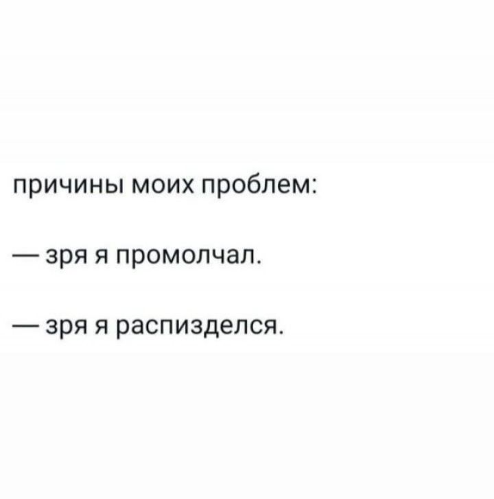 причины моих проблем зря я промолчал зря я распизделся