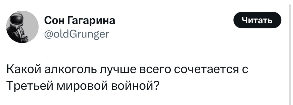Какой алкоголь лучше всего сочетается с Третьей мировой войной?