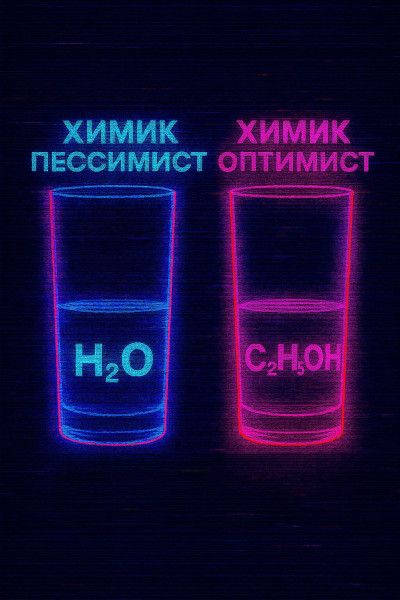 ХИМИК ПЕССИМИСТ
H2O
ХИМИК ОПТИМИСТ
C2H5OH