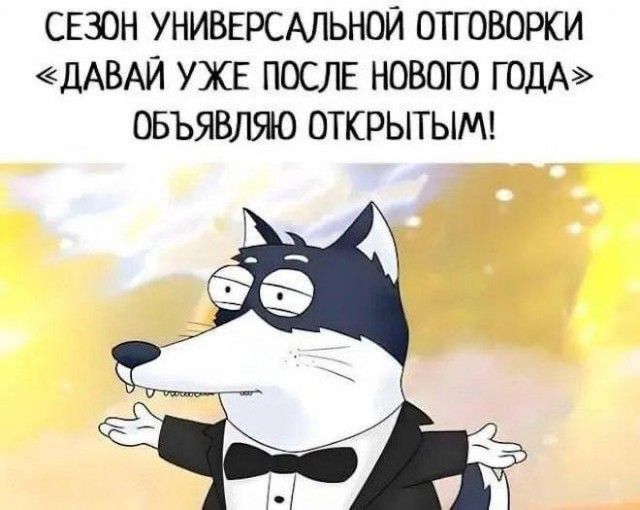 СЕЗОН УНИВЕРСАЛЬНОЙ ОТГОВОРКИ «ДАВАЙ УЖЕ ПОСЛЕ НОВОГО ГОДА» ОБЪЯВЛЯЮ ОТКРЫТИМ!