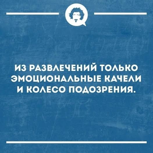 ИЗ РАЗВЛЕЧЕНИЙ ТОЛЬКО ЭМОЦИОНАЛЬНЫЕ КАЧЕЛИ И КОЛЕСО ПОДОЗРЕНИЯ.