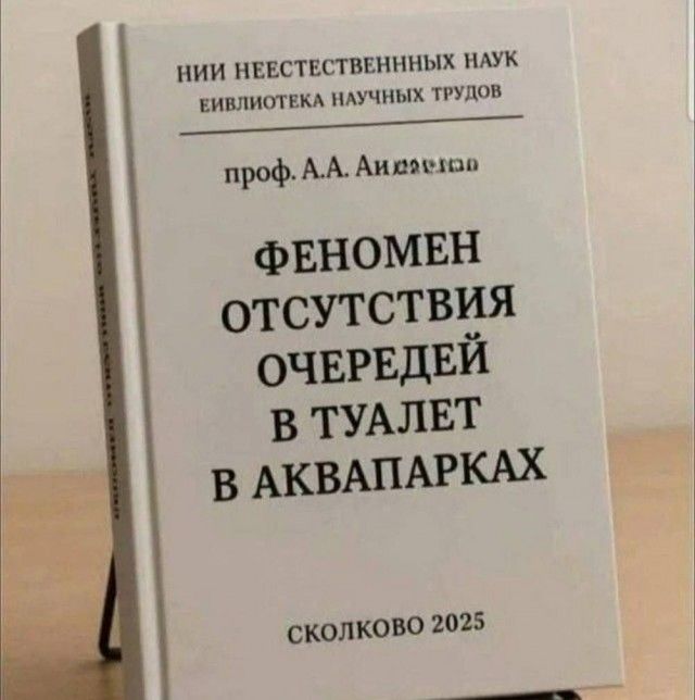 НИИ НЕЕСТЕСТВЕННЫХ НАУК ... проф. А.А. Айсентров ФЕНОМЕН ОТСУТСТВИЯ ОЧЕРЕДЕЙ В ТУАЛЕТ В АКВАПАРКАХ СКОЛКОВО 2025