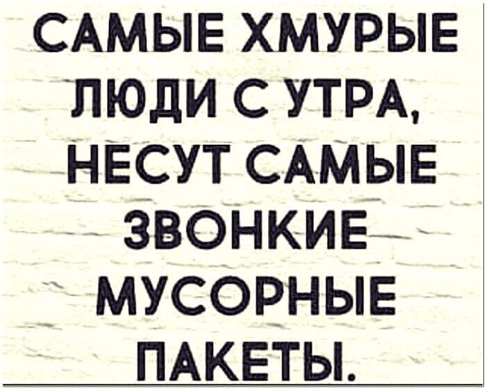 САМЫЕ хмурыв люди с УТРА НЕСУТ САМ ыЕ звонкивы 5 мусорные ПАКЕТЫ