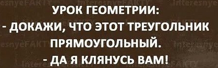 урок геометрии докджи что этот треугольник прямоугольный дА я клянусь ВАМ
