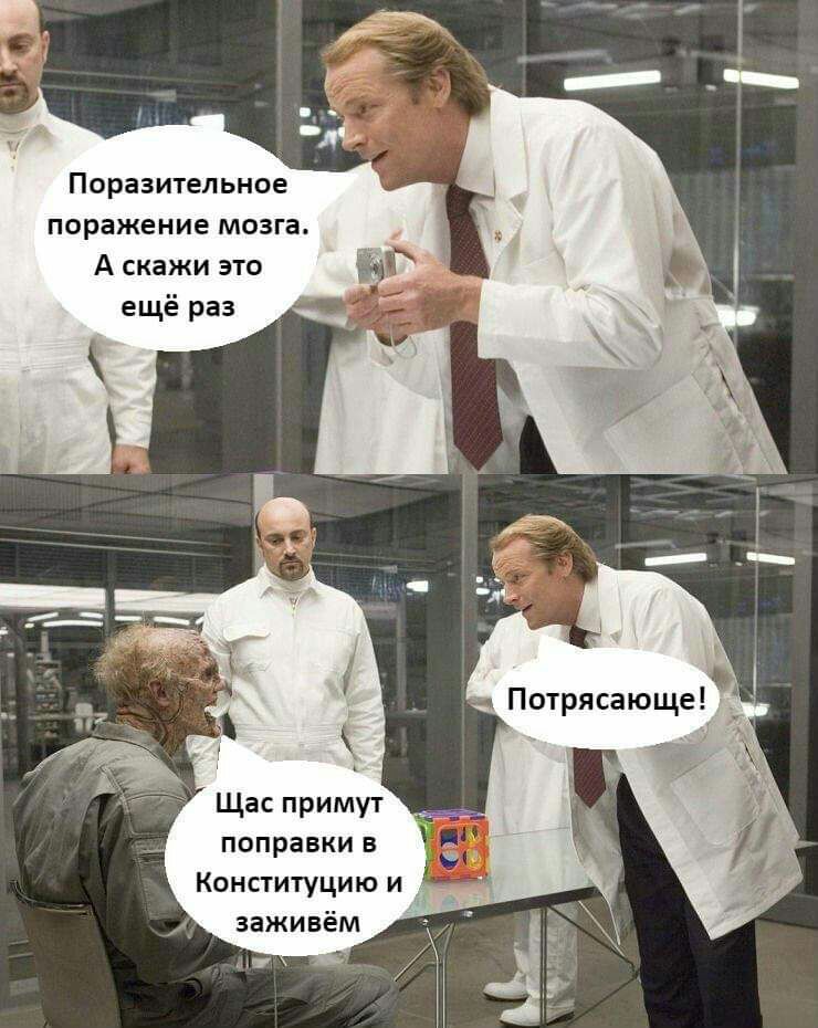 Поразительное поражение мозга А скажи это ещё раз Щас примут поправки в Конституцию и заживём