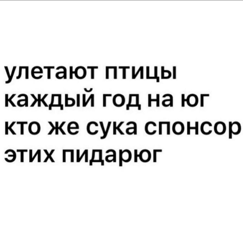 улетают птицы каждый год на юг кто же сука спонсор этих пидарюг