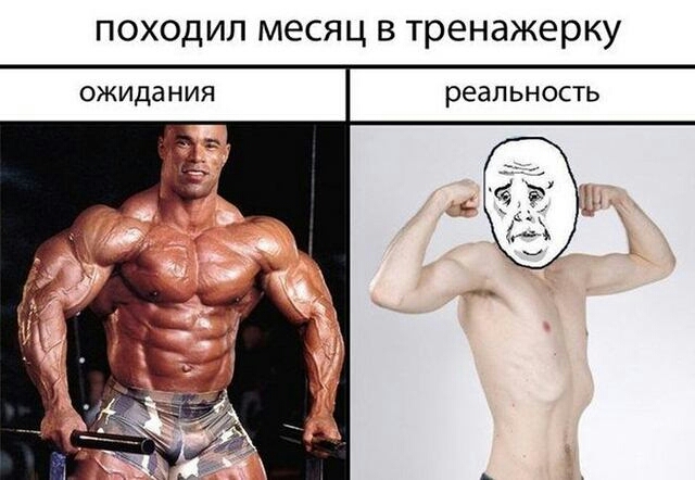 походил месяц в тренажерку ожидания реальность