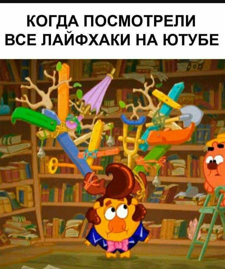 КОГДА ПОСМОТРЕЛИ ВСЕ ЛАИФХАКИ НА ЮТУБЕ К я 1 я