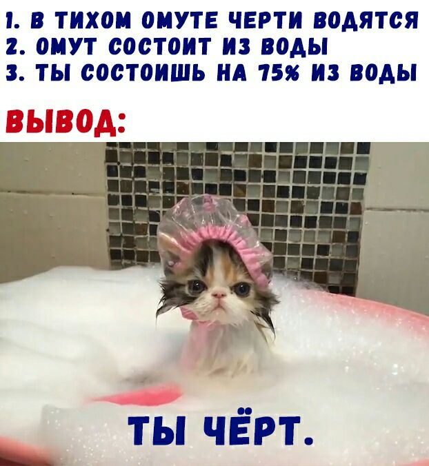 В ТИХО ОМУТЕ ЧЕРТИ ВОАЯТСЯ 2 ОИУТ СОСТОИТ ИЗ воды 3 ТЫ СОСТОИШЬ НА 15 ИЗ ВОДЫ тьпчЁрт